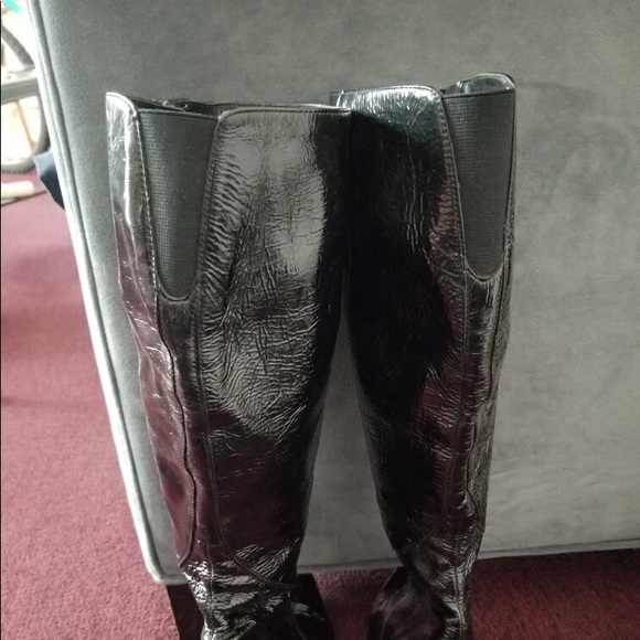 Nine West Galivant Patent Leather Zip-Up Boots - Picture 4 of 4